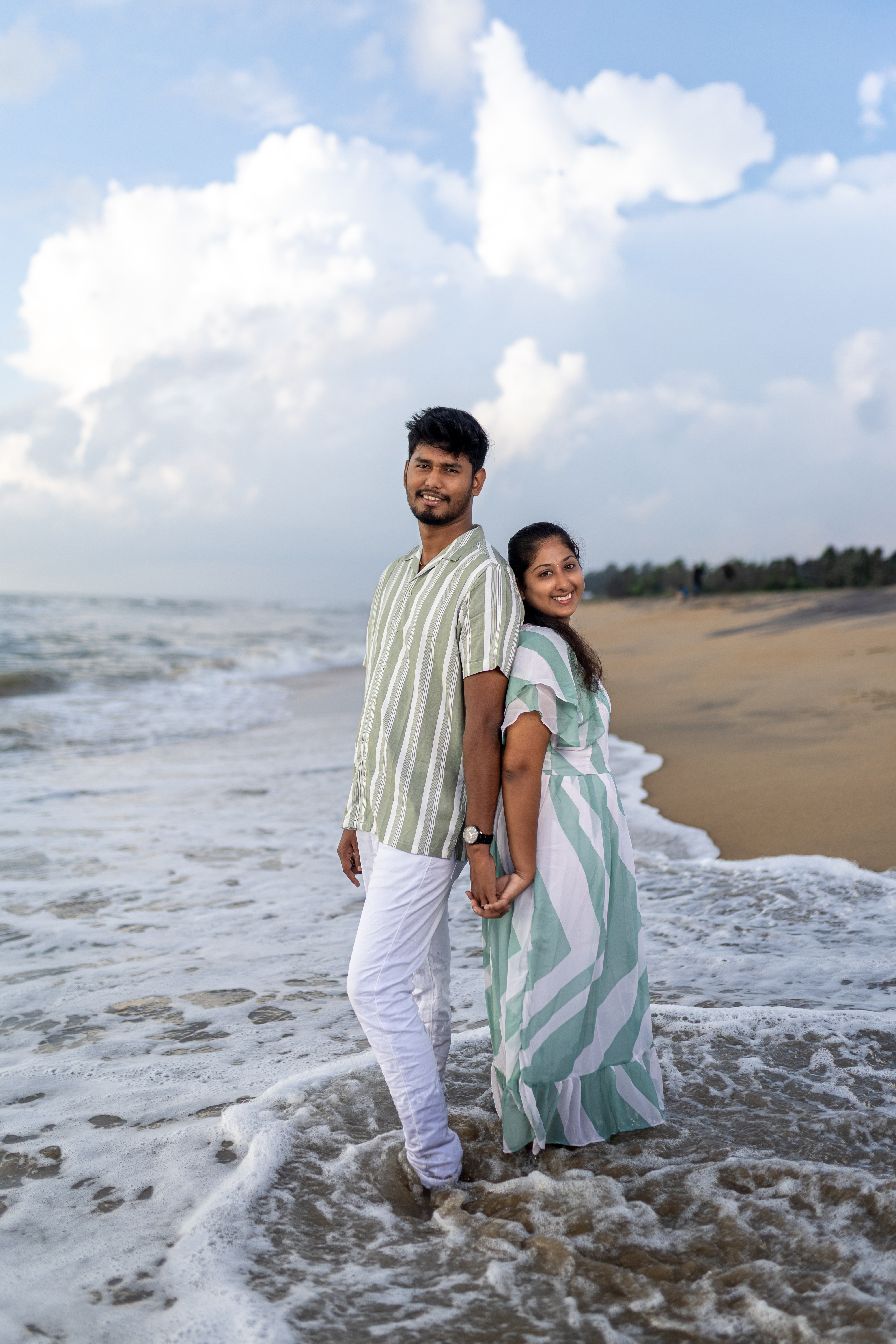 Thomas and Karthika at the beach